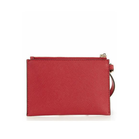New! MICHAEL KORS Karla Red Leather Small Wristlet With Gift Box - Picture 6 of 8